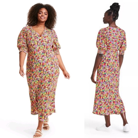 rixo Dresses & Skirts - Rixo for Target NEW floral puff sleeves maxi dress size 14